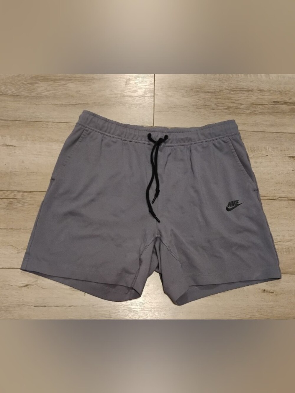 Nike Shorts Mens Large Gray Dri Fit Athletic With Drawstring Casual Sports Gym